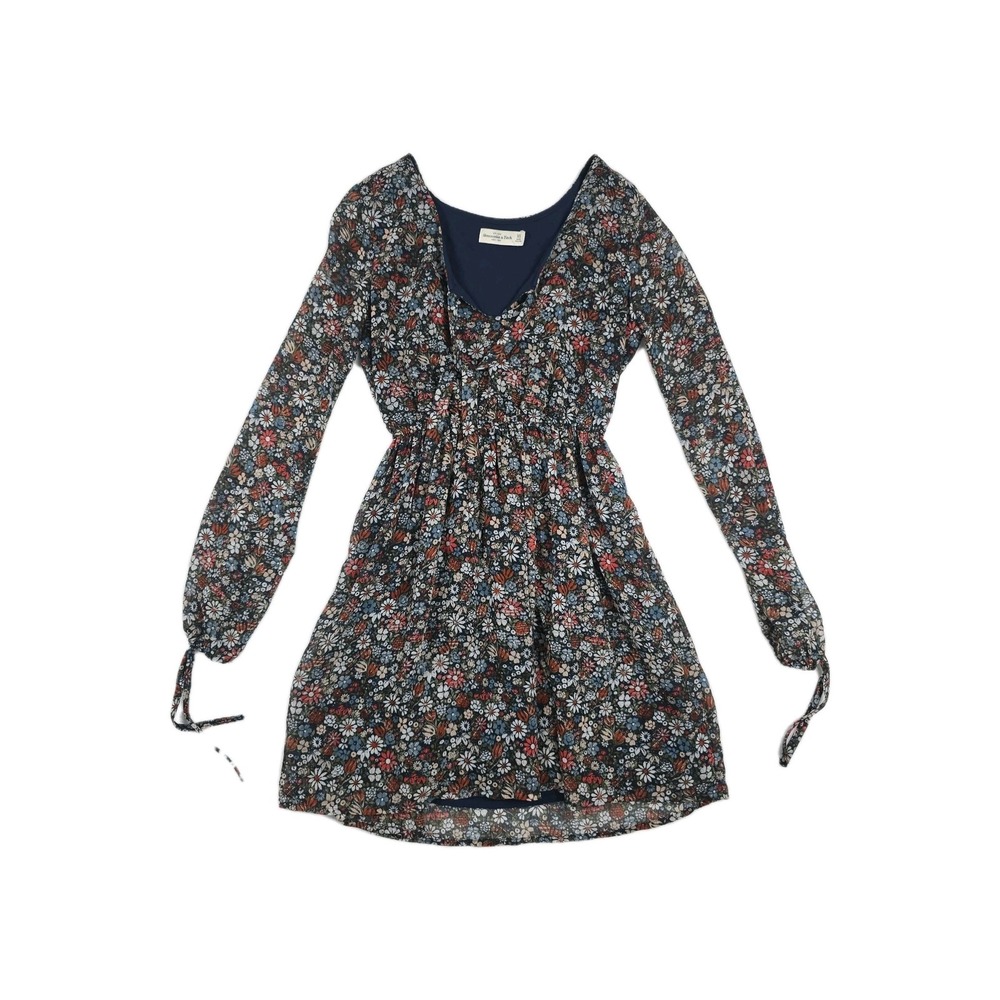 Abercrombie & Fitch Women's Size XS Floral Tie Lined Long Sleeve Dress